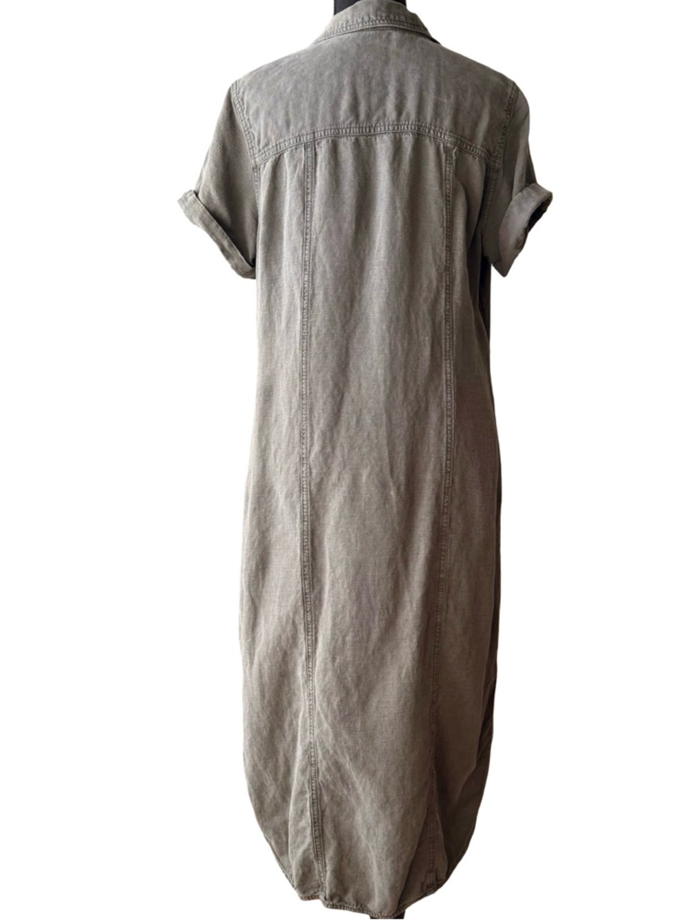 Lucky Brand Linen Utility Midi Shirt Dress with Belt Size Large - Picture 3 of 9